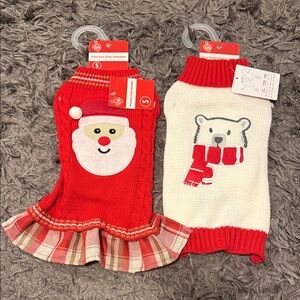 Red and White Holiday Dog Sweaters